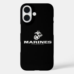 Coques iPhone 16 Logo empilé USMC - Blanc