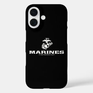 Coques iPhone 16 Logo empilé USMC - Blanc