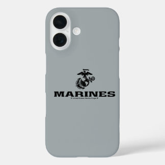 Coques iPhone 16 Logo en noir empilé USMC
