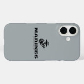 Coques Case-Mate iPhone Logo en noir empilé USMC (Verso (horizontal))