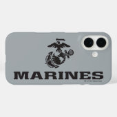Coques Case-Mate iPhone Logo en noir empilé USMC (Verso (horizontal))