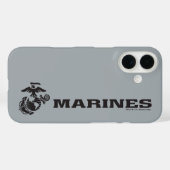 Coques Case-Mate iPhone Logo en noir empilé USMC (Verso (horizontal))