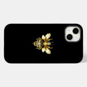 Coques Case-Mate iPhone Logo Faux Gold Foil Bee Polygonal sur Noir (Verso (horizontal))