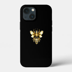 Case-Mate iPhone Case Logo Faux Gold Foil Bee Polygonal sur Noir