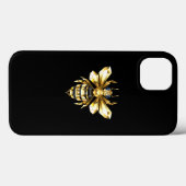 Coques Case-Mate iPhone Logo Faux Gold Foil Bee Polygonal sur Noir (Verso (horizontal))