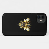 Coques Case-Mate iPhone Logo Faux Gold Foil Bee Polygonal sur Noir (Dos (Horizontal))