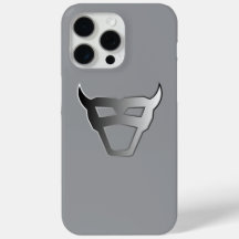 Logo Géométrique Taureau Chrome aspect argent