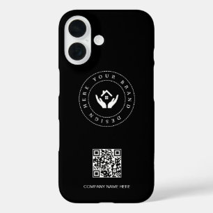 Coques iPhone 16 Logo modifiable styliste moderne code qr et text