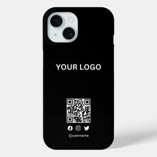 Coque Pour iPhone 15 Logo modifiable styliste moderne   code qr et text