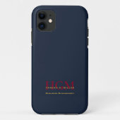 Coques Case-Mate iPhone Logo Monogramme d'entreprise Marine Burgundy Gold (Dos)