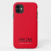 Coques Case-Mate iPhone Logo Monogramme moderne professionnel Noir rouge (Dos)