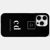 Coques Case-Mate iPhone Logo noir blanc monogramme initiales affaires (Verso (horizontal))