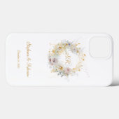 Coques Case-Mate iPhone Logo or Floral Monogram Mariage Cadeau (Verso (horizontal))