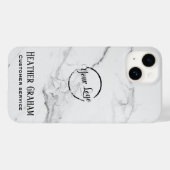 Coques Case-Mate iPhone Logo personnalisé élégant en marbre blanc (Verso (horizontal))