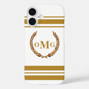 Coques iPhone 16 Logo personnalisé Preppy Monogrammé