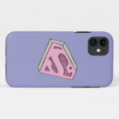 Coques Case-Mate iPhone Logo Pink Croquetée Supergirl (Dos (Horizontal))