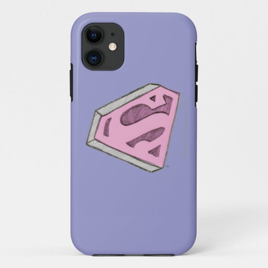 Coques Case-Mate iPhone Logo Pink Croquetée Supergirl (Dos)