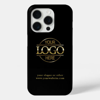 Coque iPhone 15 Pro Logo professionnel personnalisé | Minimal noir