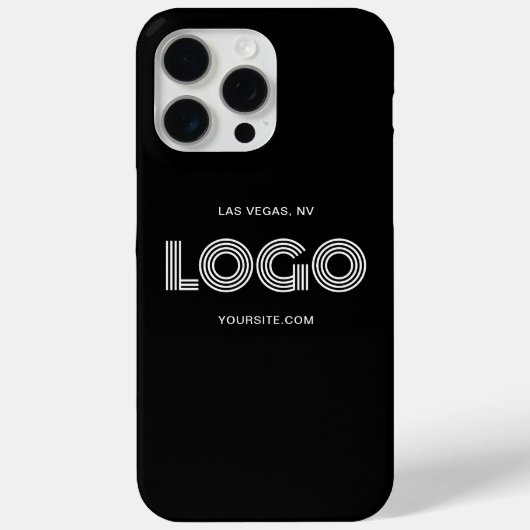 Coques Case-Mate iPhone Logo rectangulaire moderne noir et blanc (Verso)