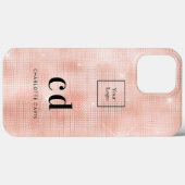 Coques Case-Mate iPhone Logo rose or monogramme initiales affaires (Verso (horizontal))