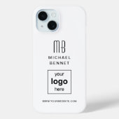 Coques Case-Mate iPhone Logo simple blanc personnalisé (Verso)