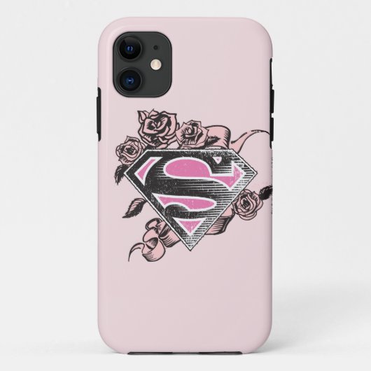 Coques Case-Mate iPhone Logo Supergirl avec Rose (Dos)