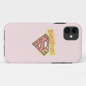 Coques Case-Mate iPhone Logo Supergirl Grunge Rose (Dos (Horizontal))