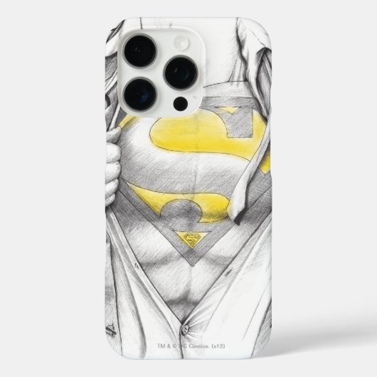 Coques Case-Mate iPhone Logo Superman de la poitrine esquissée (Verso)