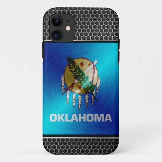 Coques Case-Mate iPhone L'Oklahoma a balayé le drapeau en métal (Dos)