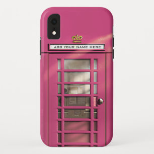 Coque Pour iPhone XR Londres britannique vintage rose Girly drôle