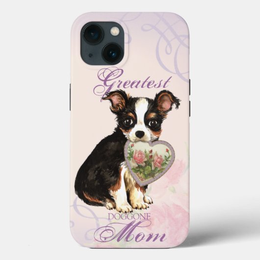 Coques Case-Mate iPhone Long manteau Chihuahua Coeur Maman (Verso)
