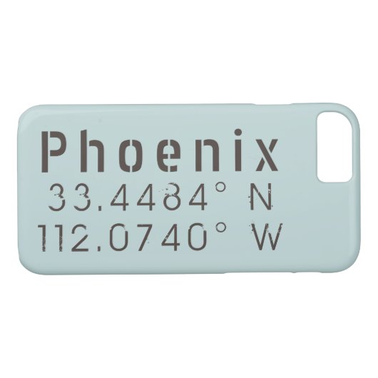 Coques Case-Mate iPhone Longitude de la latitude Phoenix (Dos (Horizontal))