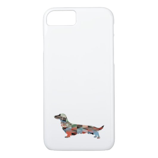Coques Case-Mate iPhone Longue Haine Dachshund Geo Silhouette Plaid (Dos)