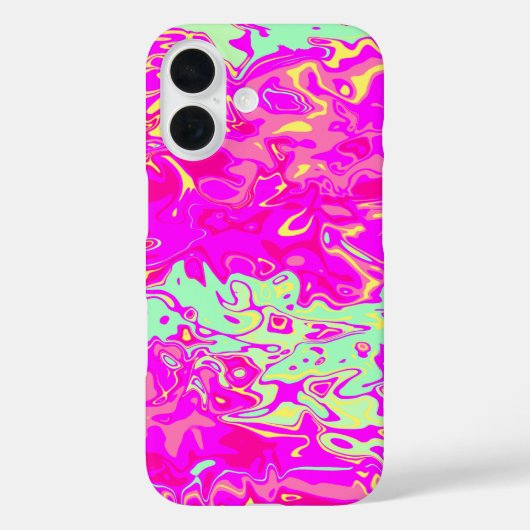 Coques Case-Mate iPhone Look Marbleisé rose verts Jaune Art Abstrait (Verso)
