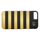 Coques Case-Mate iPhone L'or monogramme tripe sur le Arrière - plan noir (Dos (Horizontal))