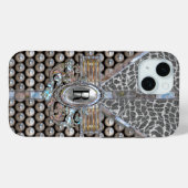 Coques Case-Mate iPhone Loranne Dazzle Monogramme (Verso (horizontal))