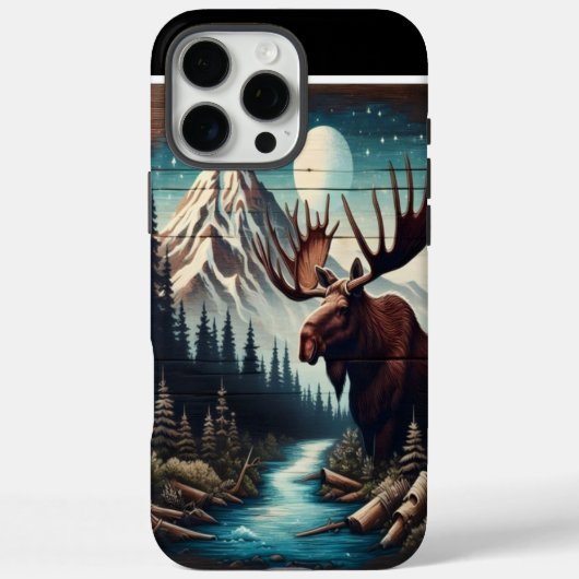 Coques Case-Mate iPhone L'orignal au clair de lune (Verso)