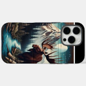 Coques Case-Mate iPhone L'orignal au clair de lune (Verso (horizontal))