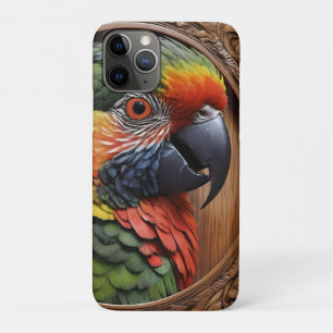 Case-Mate iPhone Case Lorikeet à arc-en-ciel australien encadré en bois,