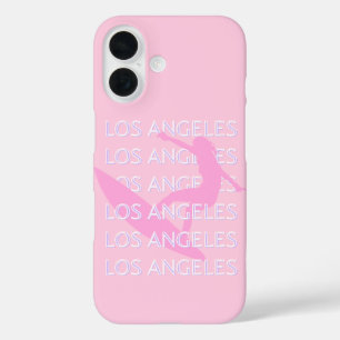 Coques iPhone 16 Los Angeles Travel Art, Californie, Rose, Preppy