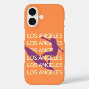 Coques iPhone 16 Los Angeles Travel Art, Californie, Voyage, Orange