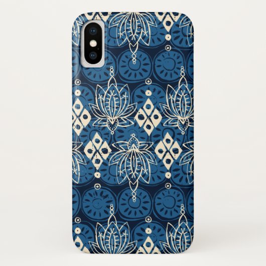 Coques Case-Mate iPhone lotus diamant indigo (Dos)