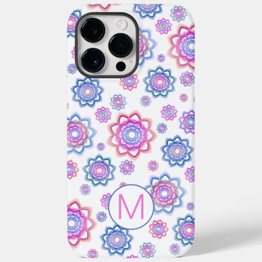 Coques Case-Mate iPhone Lotus Flower Monogramme Simple Rose Pastel Vert (Verso)