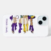Coques Case-Mate iPhone Louisiana Dames Mode Cowboy Boot violet jaune (Verso (horizontal))