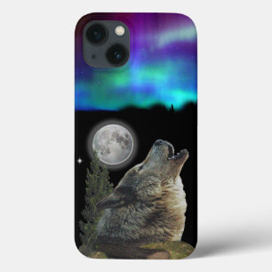 iPhone 13 Coque Loup à l'art de nuit
