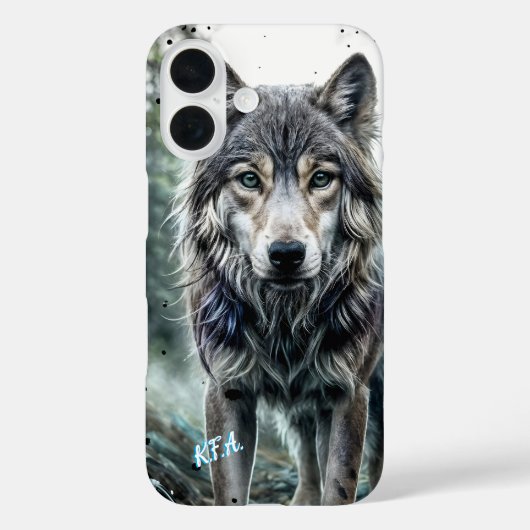 Coques Case-Mate iPhone Loup - Animal avec initiales (Verso)