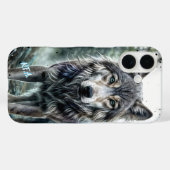 Coques Case-Mate iPhone Loup - Animal avec initiales (Verso (horizontal))