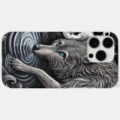 Coques Case-Mate iPhone Loup blanc au clair de lune (Verso (horizontal))