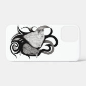 Coques Case-Mate iPhone Loup blanc avec art tribal coréen (Verso (horizontal))