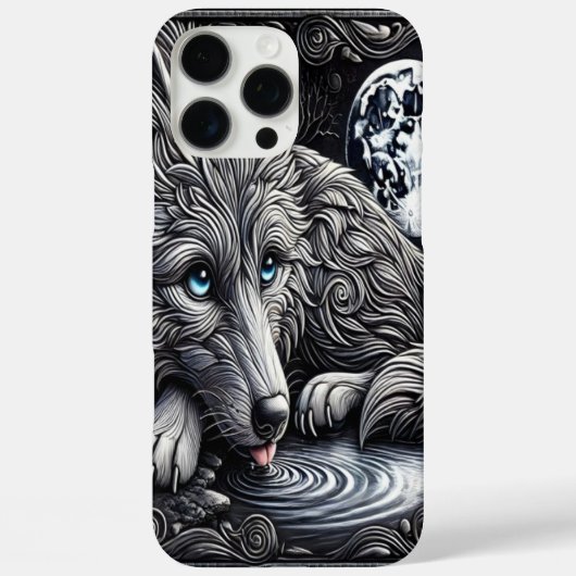 Coques Case-Mate iPhone Loup Blanc Merveilleux au Clair de Lune (Verso)